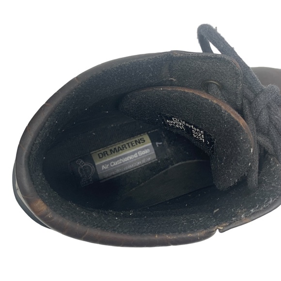 Dr. Martens Brown Leather Chunky Platform Boots 90s Grunge Work Style - Picture 12 of 13